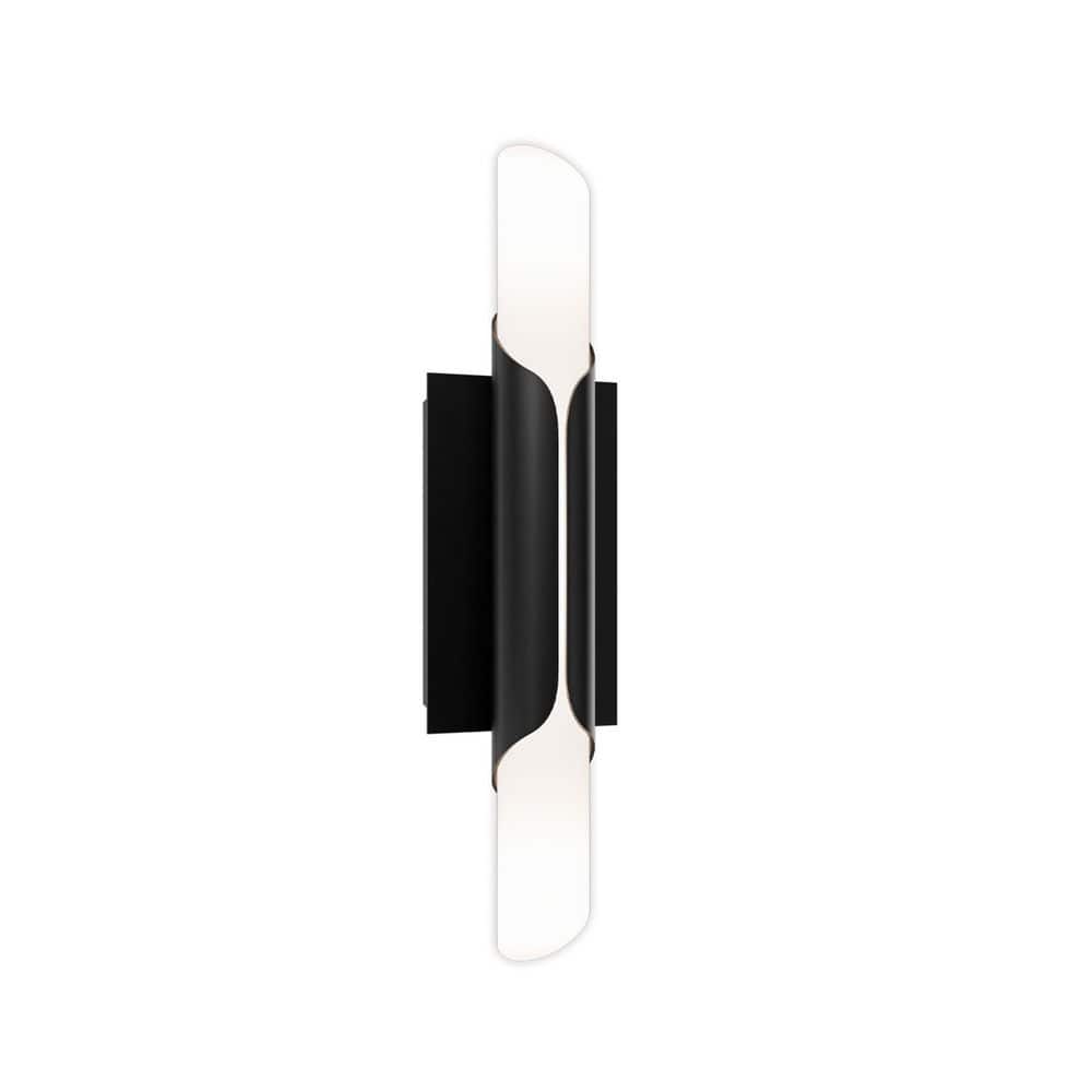 Wrappe 18 in. 1-Light Black Integrated LED Wall Sconce w/ Acrylic Shade and Selectable 4CCT 2700K-3000K-3500K-4000K price history on PriceWatchPro