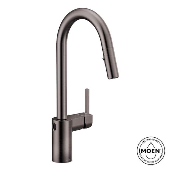 Align Single-Handle Touchless Pull-Down Sprayer Kitchen Faucet with MotionSense Wave and Power Clean in Black Stainless