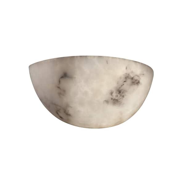 Justice Design LumenAria 2-Light Large Off-White Wall Sconce with Faux Alabaster Shade