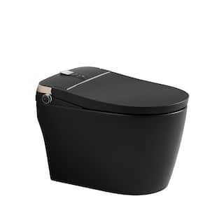 Elongated Bidet Toilet 1.28 GPF in Matte Black with Adjustable Sprayer Settings, Deodorizing, Soft Close