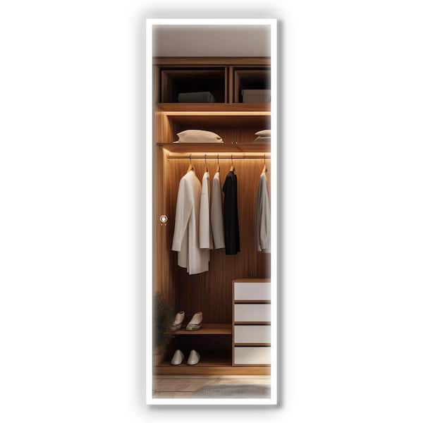 Sanlan GW 22 in. W x 65 in. H Rectangular Full Length Frameless Led Mirror-dimmable Wall Bathroom Vanity Mirror in Silver