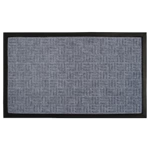 Gray 18 in. x 30 in. Rubber Poly Patterned Doormat