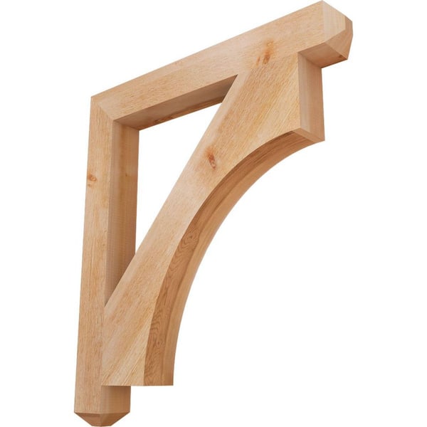 Ekena Millwork 4 in. x 36 in. x 32 in. Western Red Cedar Westlake Craftsman Rough Sawn Bracket