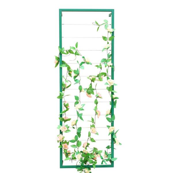 Ejoy 70 in. H x 24 in. W Green Wall Mounted Steel Lattice Panel Trellis (Set of 2-Pisces)