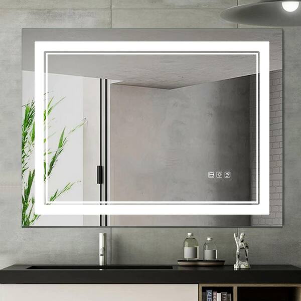 Sonata Rectangular Wall Decor Mirror Bathroom Mirror With Shelf