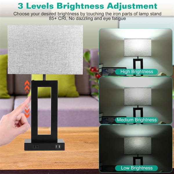 Etokfoks 21 in. Black Aluminum Integrated LED Branch Shaped Table Lamp for  Living Spaces with Stepless Dimming and Remote Control MLPH005LT088 - The  Home Depot