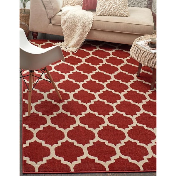 Trellis Philadelphia Red/Beige 5' 0 x 8' 0 Area Rug