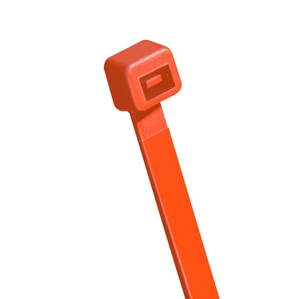 Unbranded 14 in. Standard 50 lbs. Tensile Strength UL 21S Rated Cable Zip Ties 100-Pack (Orange)