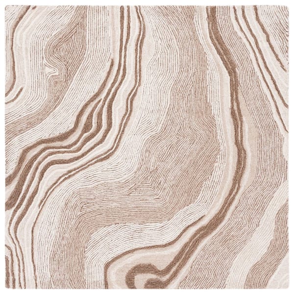 SAFAVIEH Fifth Avenue Beige/Ivory 4 ft. x 4 ft. Gradient Abstract Square Area Rug