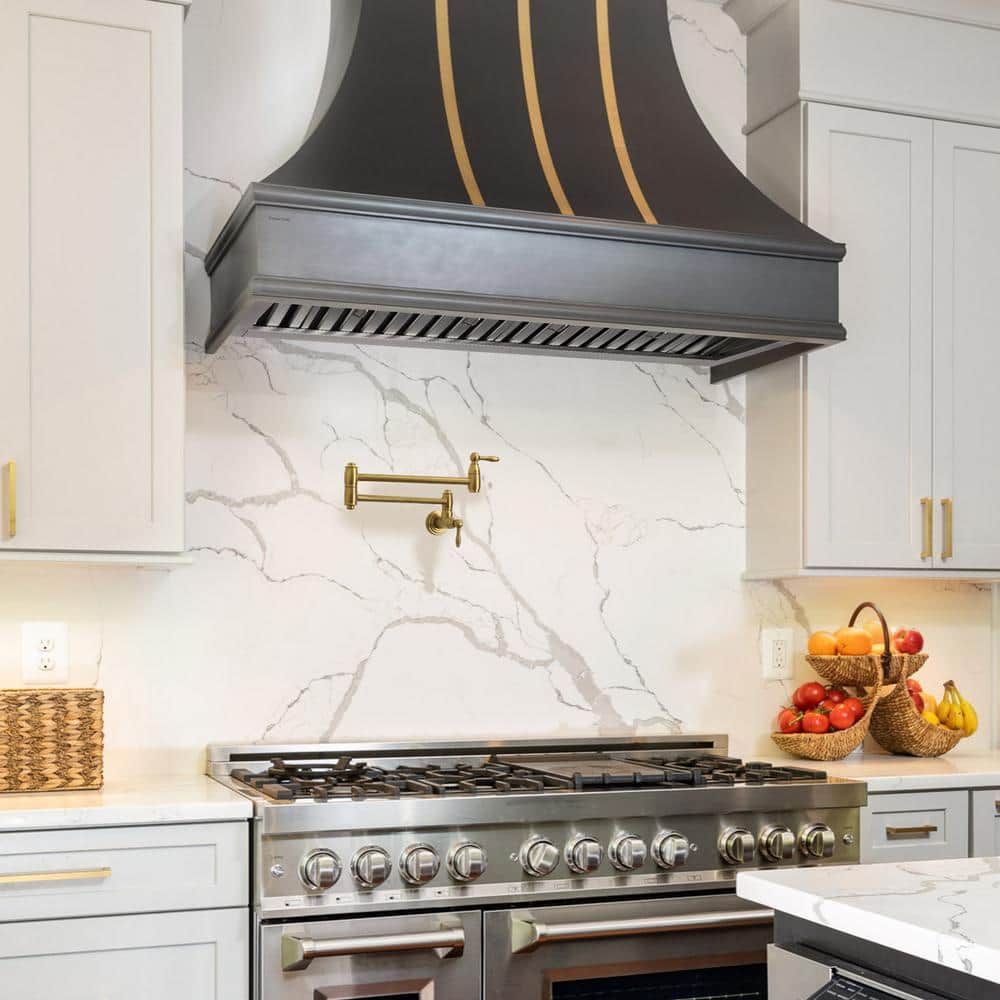 36" Stainless Steel Insert Range Hood with LED Lights and Baffle Filters