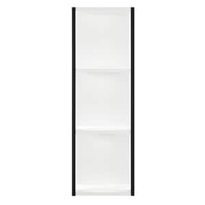 Recife 30.75 in. x 10.5 in. x 7.7 in. Vertical Three-Tier Modern Shadow Box Cube Decorative Wall Shelf - White/Black