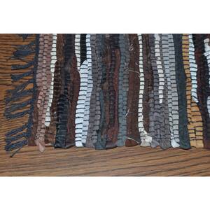 Mixed Brown Leather 8 ft. x 10 ft. Area Rug