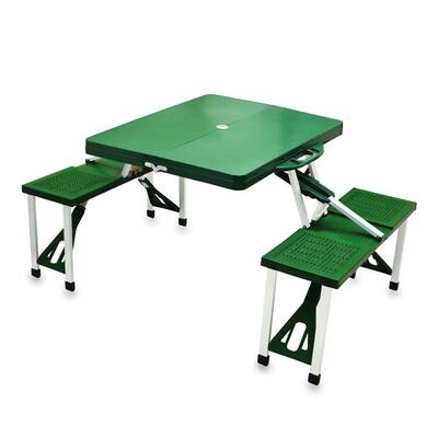 Portable Folding Green Plastic Outdoor Patio Picnic Table with Seats