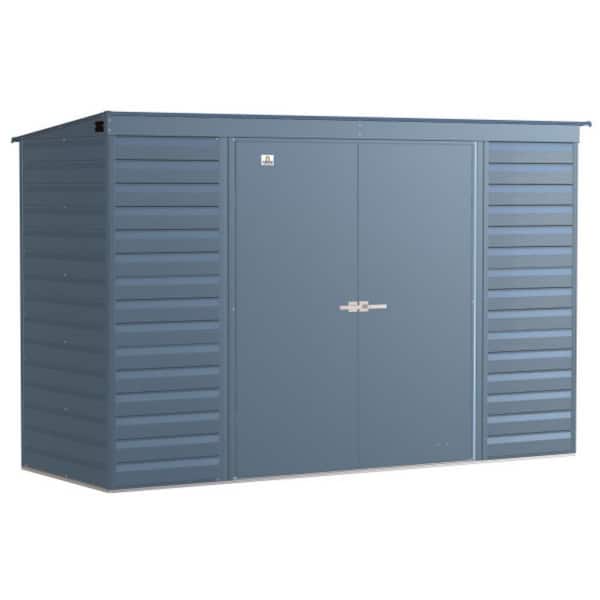 Arrow Select 10 ft. W x 4 ft. D Blue Grey Metal Shed 35 sq. ft.