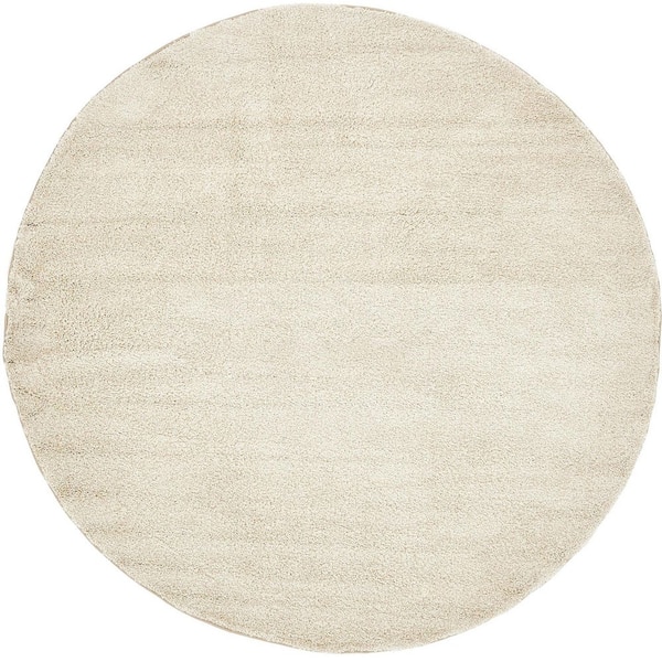 Unique Loom Solo Calabasas Ivory 8' 0 x 8' 0 Round Rug