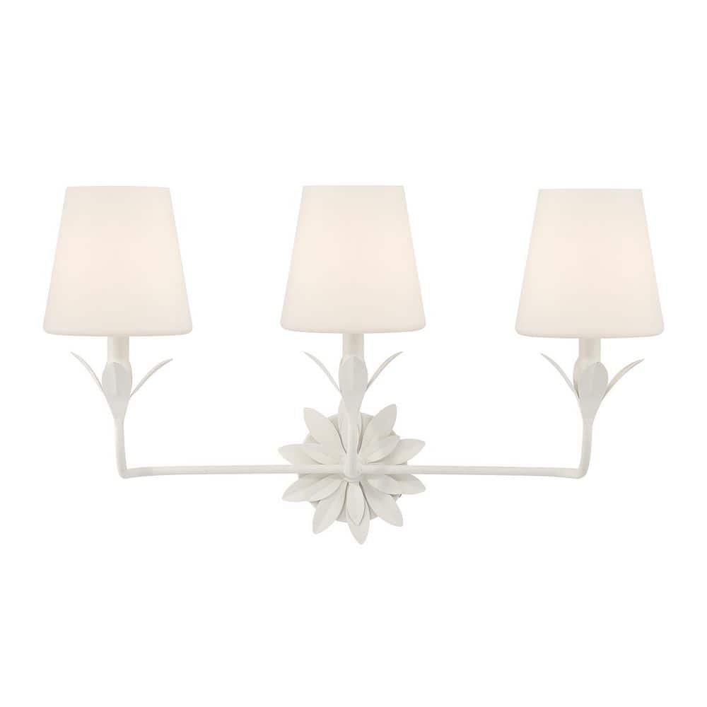 25 Broche 3 Light Matte White Bathroom Vanity price history on PriceWatchPro