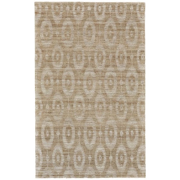 HomeRoots 5 X 8 Tan, Ivory Geometric Area Rug