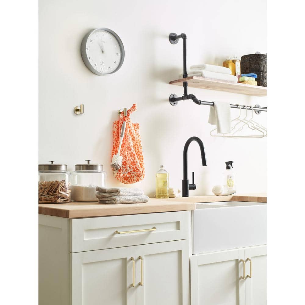 Golden Champagne 7-9/16" Modern Bar Cabinet Pull