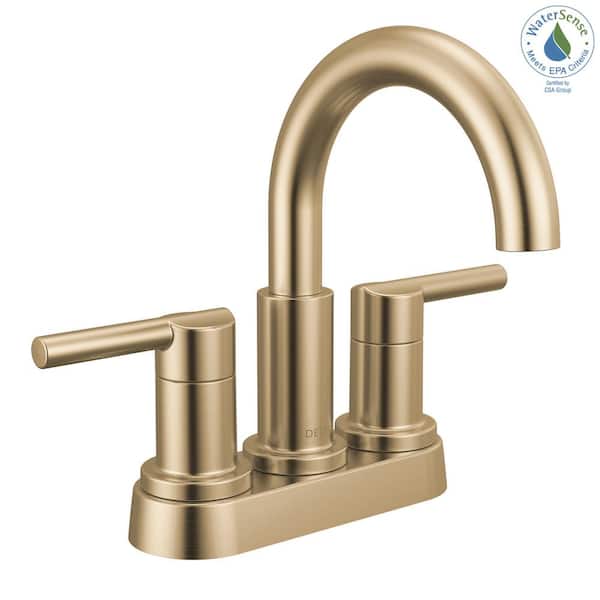 Delta Nicoli Gold 4 in. Centerset Double Handle Bathroom Faucet in