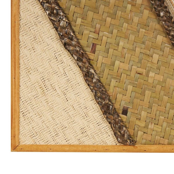 Litton Lane Wooden Brown Handmade Textured Mixed Media