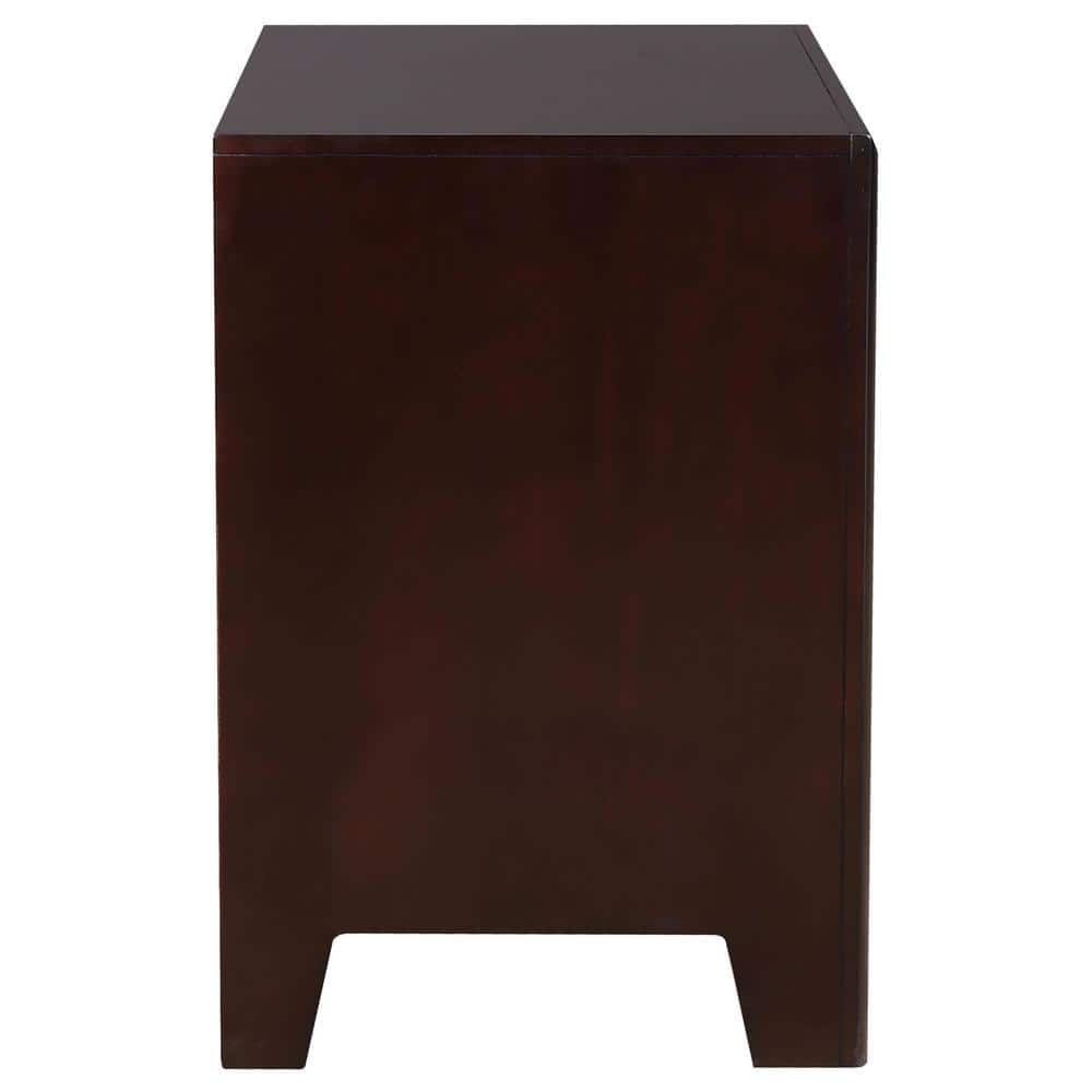Transitional Brown 2-Drawer Wooden Nightstand