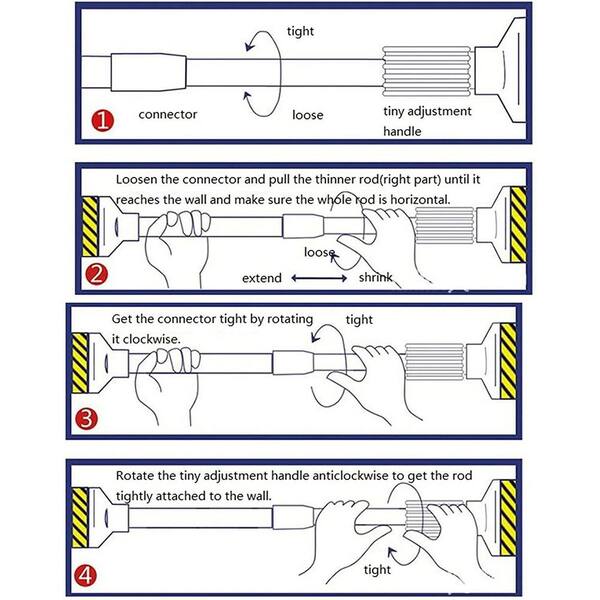 Pro Space 28 in. -48 in. Telescopic curtain rod with braided head