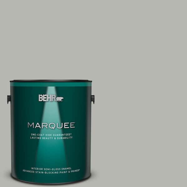 BEHR MARQUEE 1 gal. Home Decorators Collection #HDC-MD-26 Sonic Silver One-Coat Hide Semi-Gloss Enamel Interior Paint & Primer