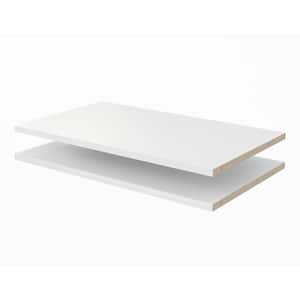 24 in. x 14 in. Classic White Wood Shelves (2-Pack)