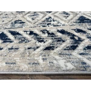 Blue 3 ft. x 5 ft. Livigno 1243 Transitional Geometric Area Rug