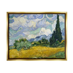 Van Gogh Wheat Field with Cypresses Painting by Vincent Van Gogh Floater Frame Culture Wall Art Print 31 in. x 25 in.