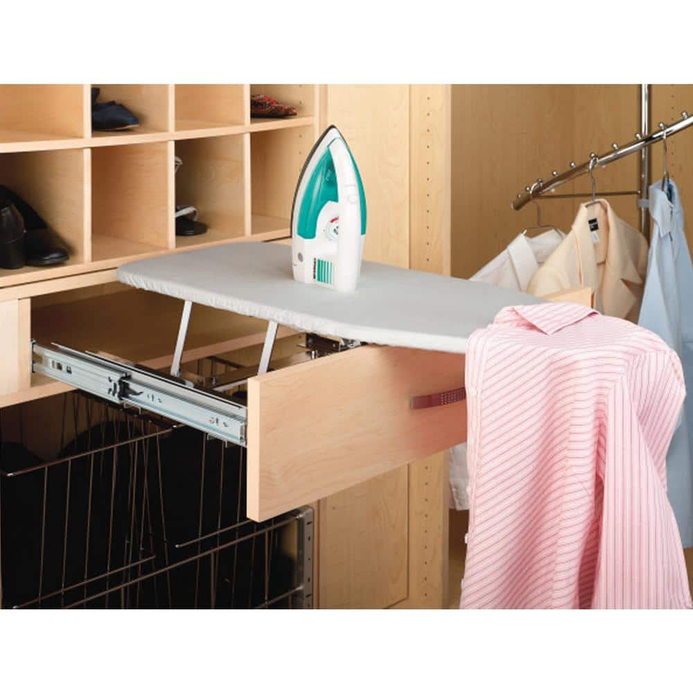 Chrome Pull-Out Foldaway Ironing Board for Cabinet Drawer