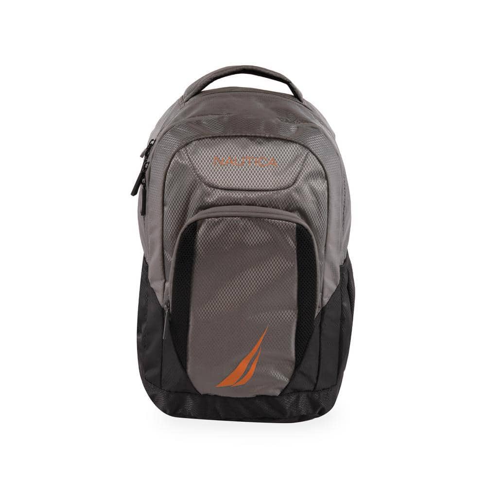 Nautica NT Sail Backpack plus 18 in. plus Grey/Orange plus Backpack plus Laptop Compartment