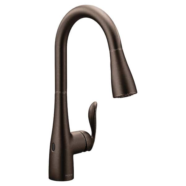 Arbor Oil Rubbed Bronze 15.5 in. H Touchless Pull Down Sprayer Kitchen Faucet with 360 Degree Spout Swivel