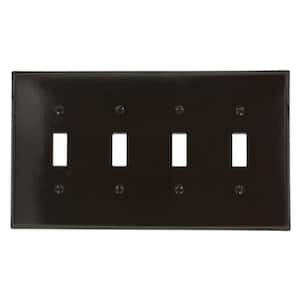 Brown 4-Gang Toggle Wall Plate (1-Pack)