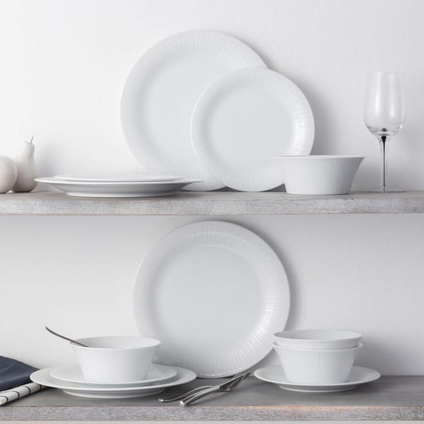 Noritake Conifere (White) Porcelain 12-Piece Dinnerware Set