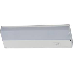 8 in. Integrated LED White Indoor Linear Under Cabinet Light with Rectangular White Acrylic Diffuser Lens