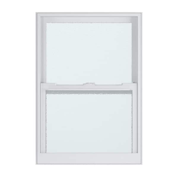American Craftsman 35.875 in x 24.875 in. 70 Series White Single Hung Low-E Argon SC Obscure Glass Vinyl FL Flange Window, Screen Incl