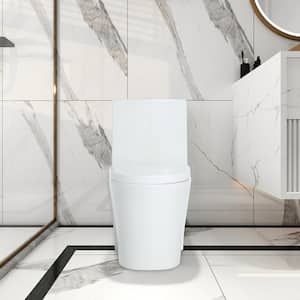 29.5 in. L x 15.4 in. Wx 30.5 in. H 1-Piece 1.6 GPF Dual Flush Elongated Toilet in White Seat Included