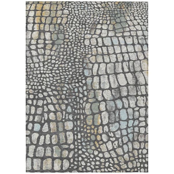 Chantille Machine Washable Indoor/Outdoor Abstract ACN3000 Graphite 10 ft. x 14 ft. Area Rug