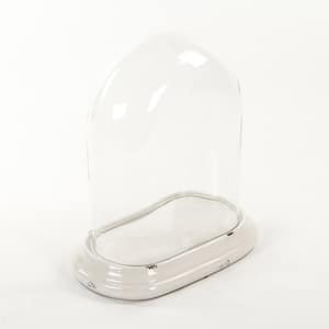 Glass Terrarium with Ceramic White Base Large