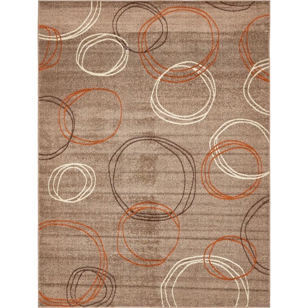 Unique Loom Autumn Cornucopia Light Brown 9' 0 x 12' 0 Area Rug