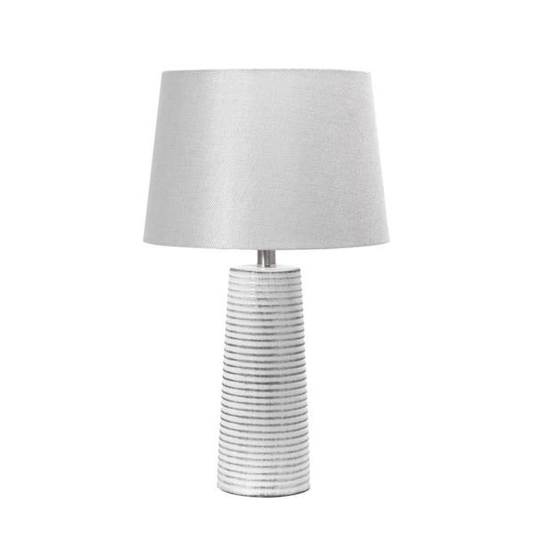 nuLOOM Patna 23 in. Antique White Ceramic Contemporary Table Lamp with Shade