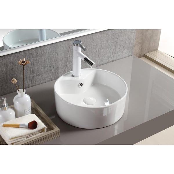 Elanti Vessel Above Counter Round Bowl, Above Counter Vanity Sinks