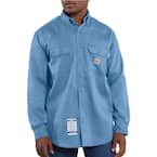 Men's Regular Large Medium Blue FR Lightweight Twill Shirt