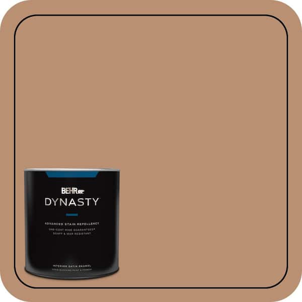 BEHR DYNASTY 1 qt. #S230-5 Sugar Maple One-Coat Hide Satin Enamel Interior Stain-Blocking Paint and Primer