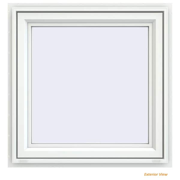 JELD-WEN 35.5 in. x 35.5 in. V-4500 Series White Vinyl Awning Window with Fiberglass Mesh Screen