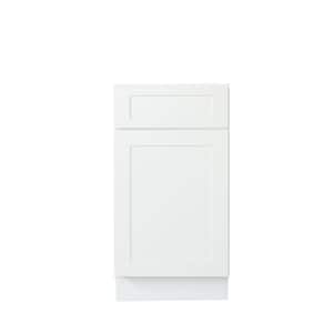 Bremen Ready to Assemble 12x34.5x24 in. Shaker Base Cabinet with 1 Door and 1 Drawer in White