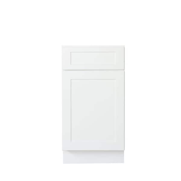 Bremen Cabinetry Bremen Ready to Assemble 12x34.5x24 in. Shaker Base Cabinet with 1 Door and 1 Drawer in White