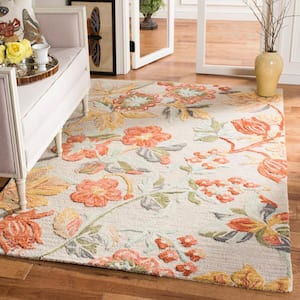 Blossom Gray/Red 8 ft. x 10 ft. Floral Area Rug