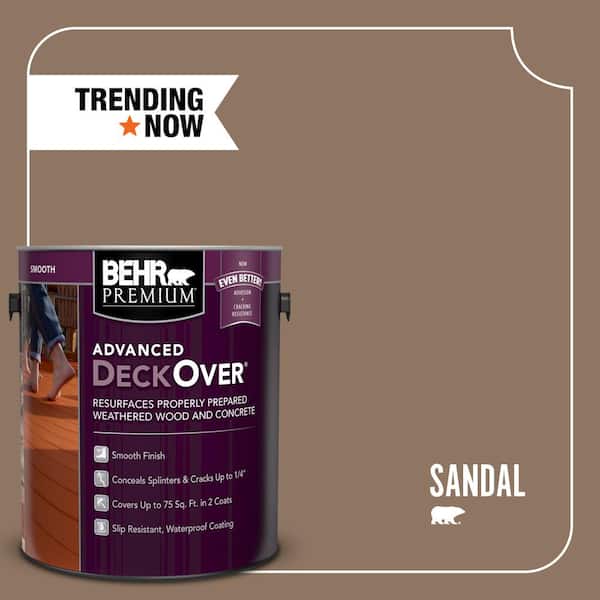 BEHR Premium Advanced DeckOver 1 gal. #SC-121 Sandal Smooth Solid Color Exterior Wood and Concrete Coating